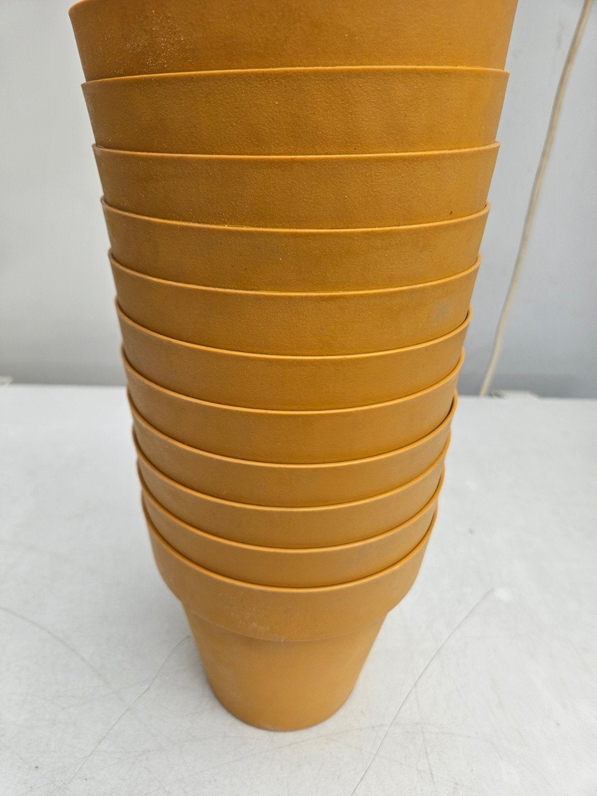 11 Oranje Deroma bloempotten - Like pot 15cm Curry, Kunststof, Rond, Nieuw, Ophalen of Verzenden