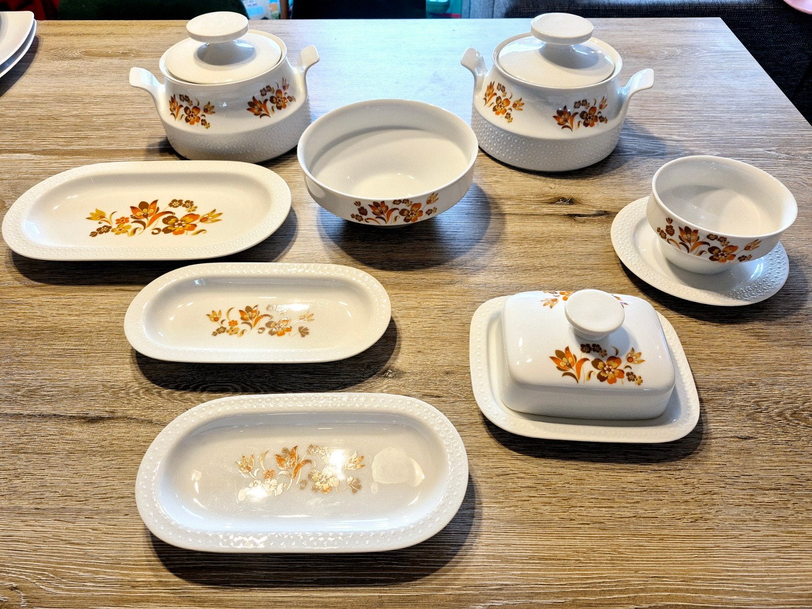 Vintage Scherzer Bavaria servies met bloemmotief, Ophalen of Verzenden