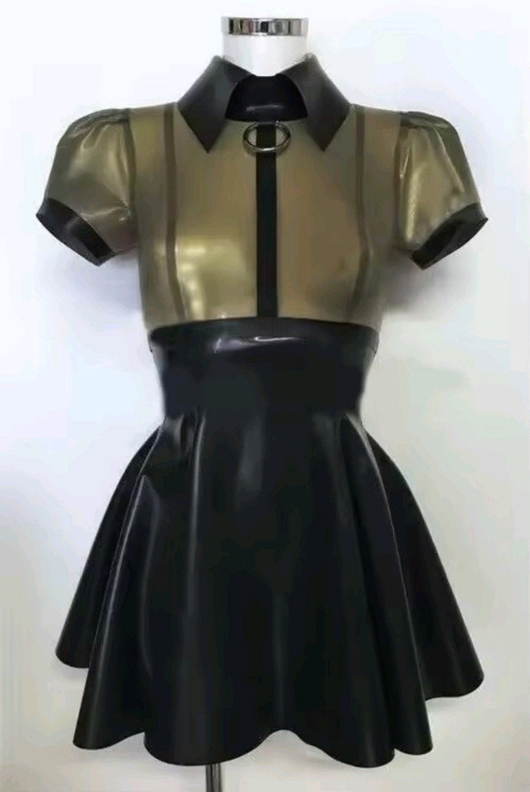 Prachtige Gladde Latex Jurk Transparant, tm XXL, Verzenden, Nieuw, Boven de knie