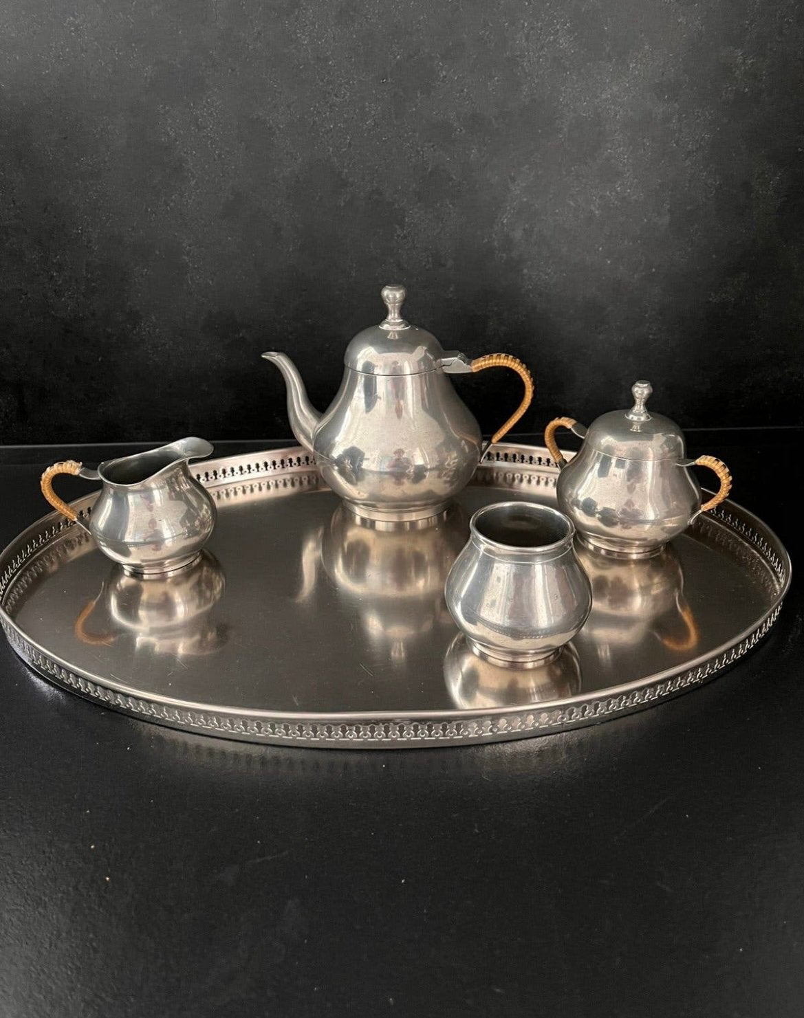 Tinnen theeservies, Ophalen of Verzenden