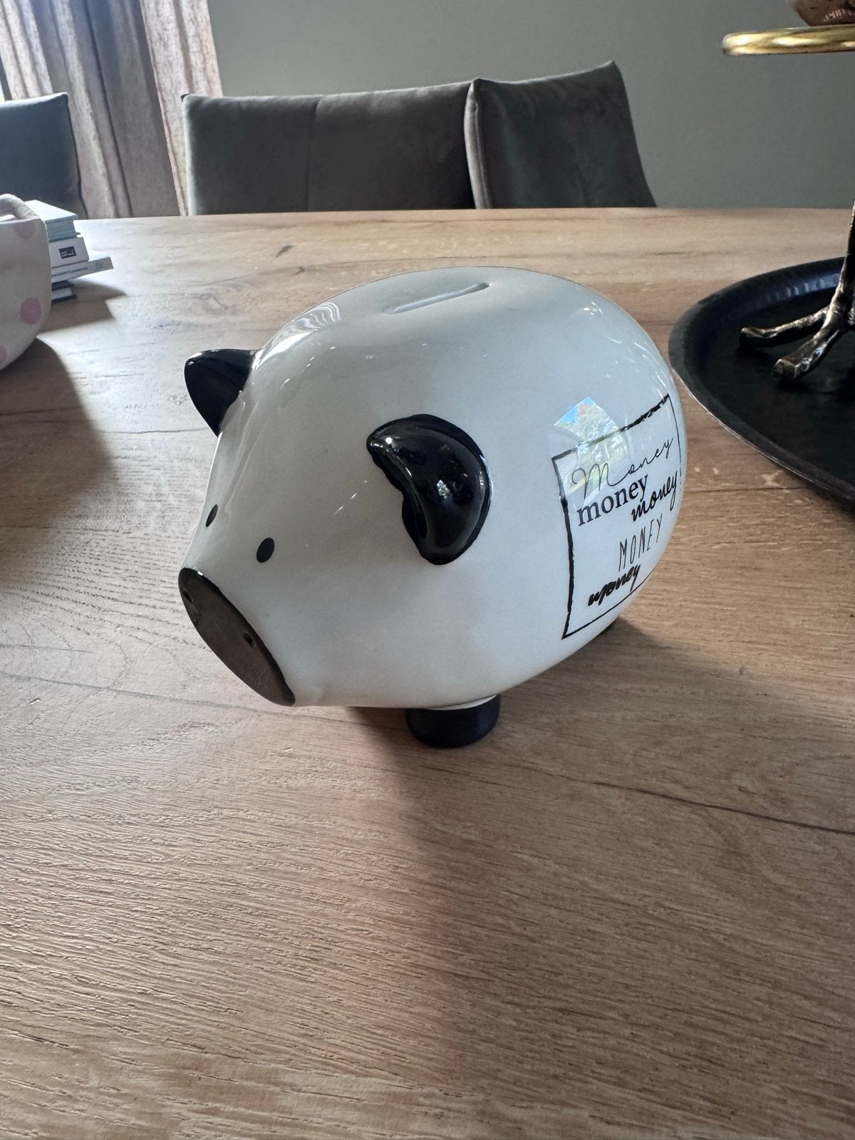 Leuk spaarvarken 'Money' - merk Riverdale, Ophalen of Verzenden, Zo goed als nieuw, Steen, Aardewerk of Keramiek, Dier