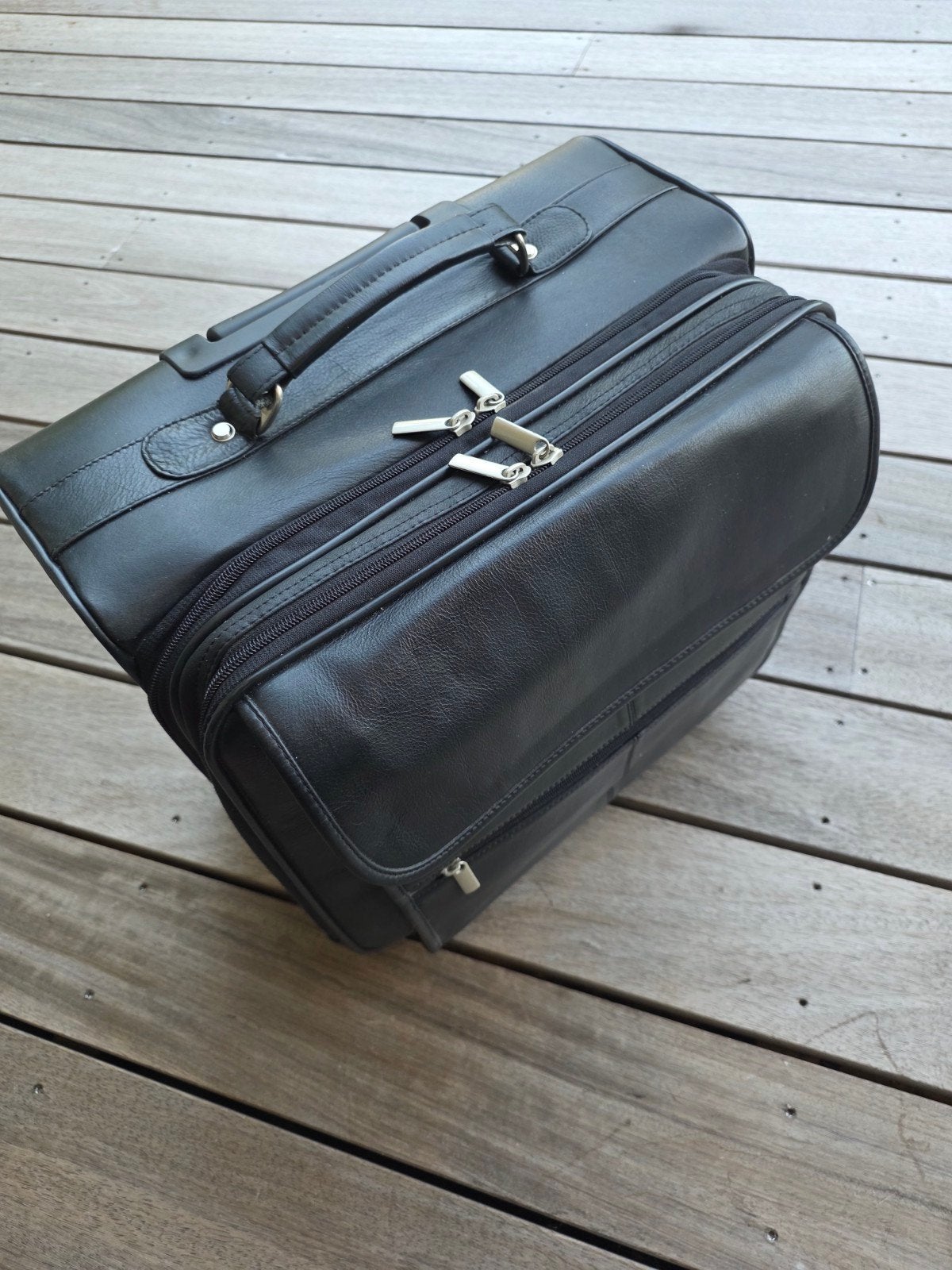 Leren pilotenkoffer / trolley van Pelle Studio, Ophalen, 20 tot 30 cm, Zwart, Nieuw