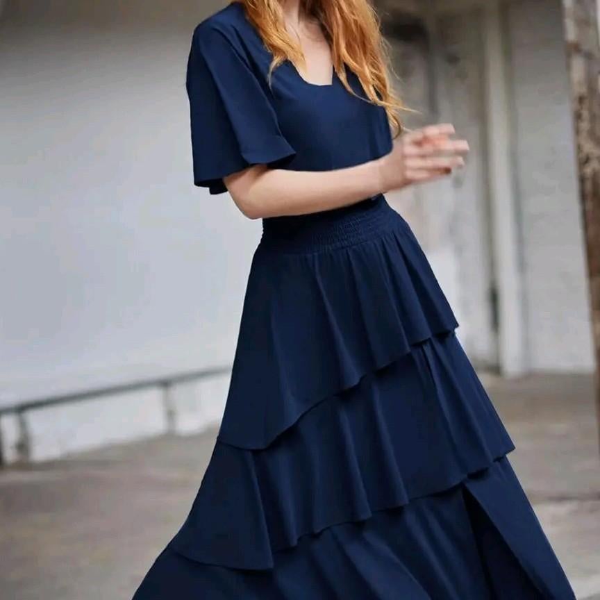 Prachtige jurk Serena/Lea travelstof ladress la dress mt s m, Zo goed als nieuw, Maat 36 (S), LaDress, Onder de knie