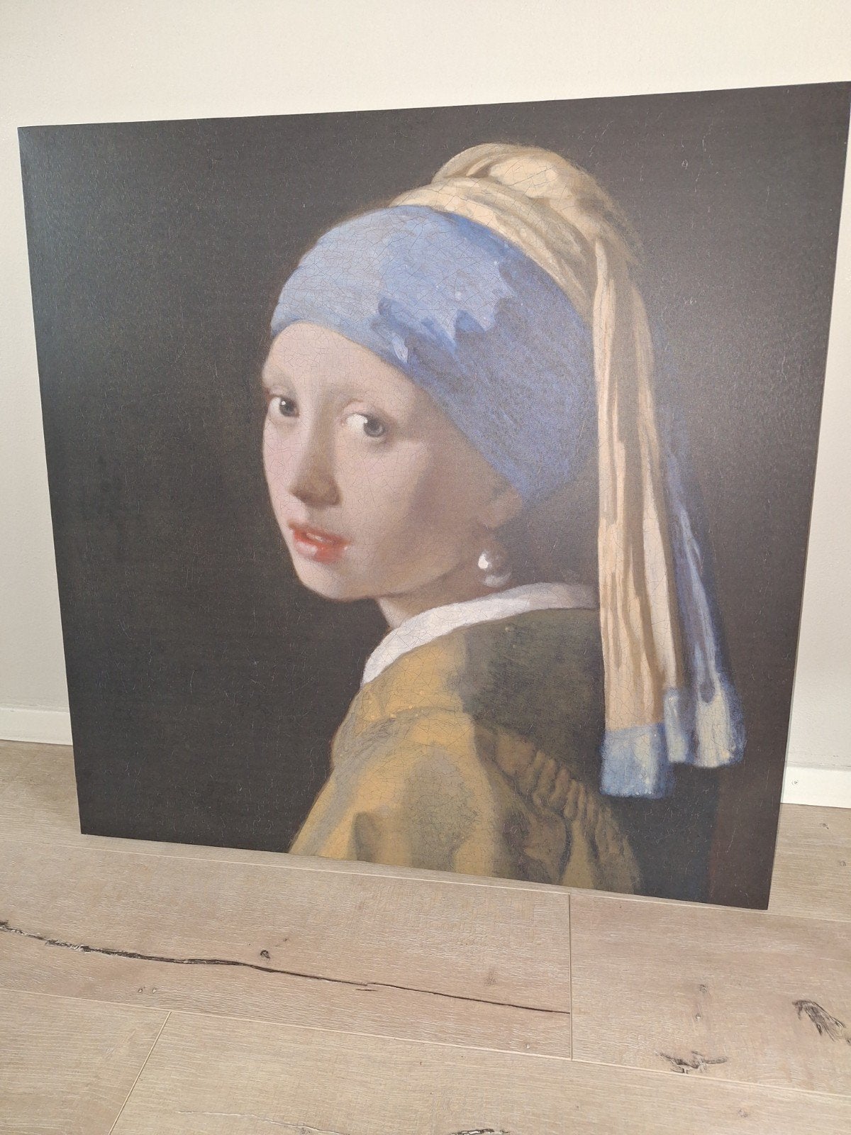 Canvas schilderij 'Meisje met de parel' - 80x80 cm, Ophalen