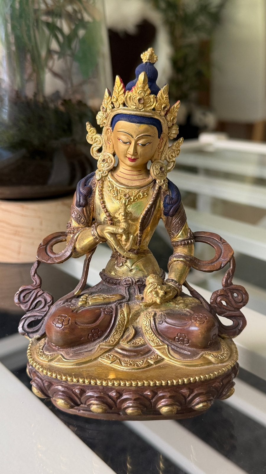 Authentiek Tibetaans / Nepalees Brons - Vajrasattva (19 cm), Ophalen of Verzenden