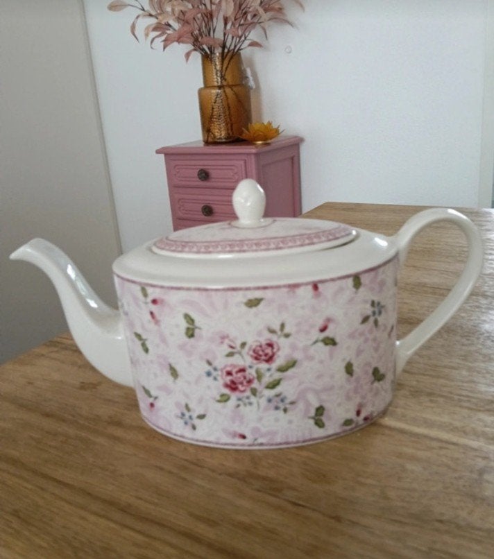 Johnson Brothers Rose Damask puntgave theepot., Ophalen
