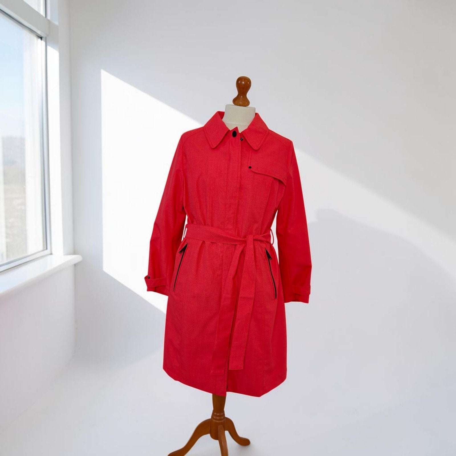 SANNE MOONWALK trenchcoat perzik kleurig mt 44 (valt ruim!), Verzenden, Maat 46/48 (XL) of groter, Nieuw, Oranje