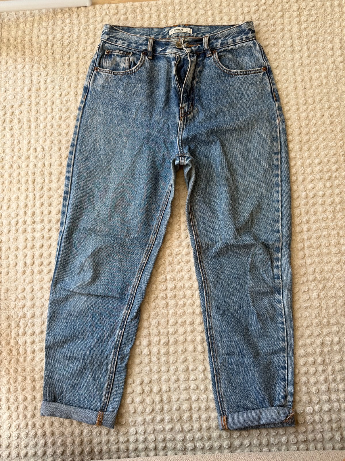 Pull&Bear Mom Jeans - Maat 38 (W28-W29), Ophalen of Verzenden, Zo goed als nieuw, Blauw, W28 - W29 (confectie 36)