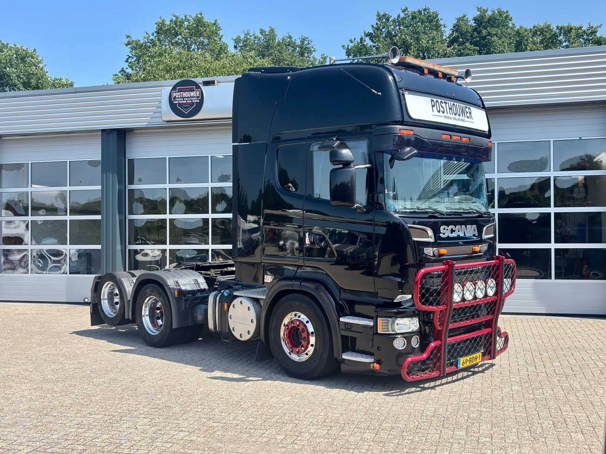 Scania R500 V8 FullAir & Boogie & Retarder & PTO & Manual Ge, Euro 5, Scania, Zwart, Leder