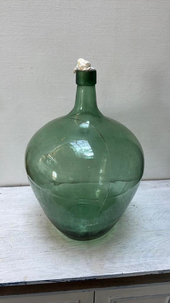 Kapotte glazen pot/vaas voor wijn of cider brouwen, Ophalen, Minder dan 50 cm, Groen, Glas