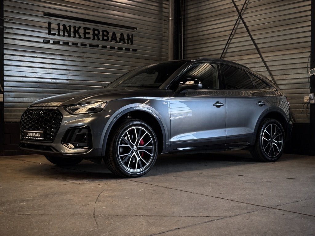 Audi Q5 Sportback 55 TFSI e quattro S line | SOH 98% | Pano, Automaat, Gebruikt, 4 cilinders, Leder en Stof