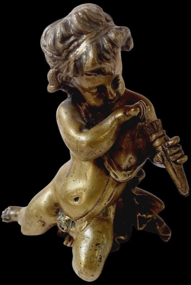 bronzen engeltje., Antiek en Kunst, Antiek | Koper en Brons, Ophalen of Verzenden, Brons