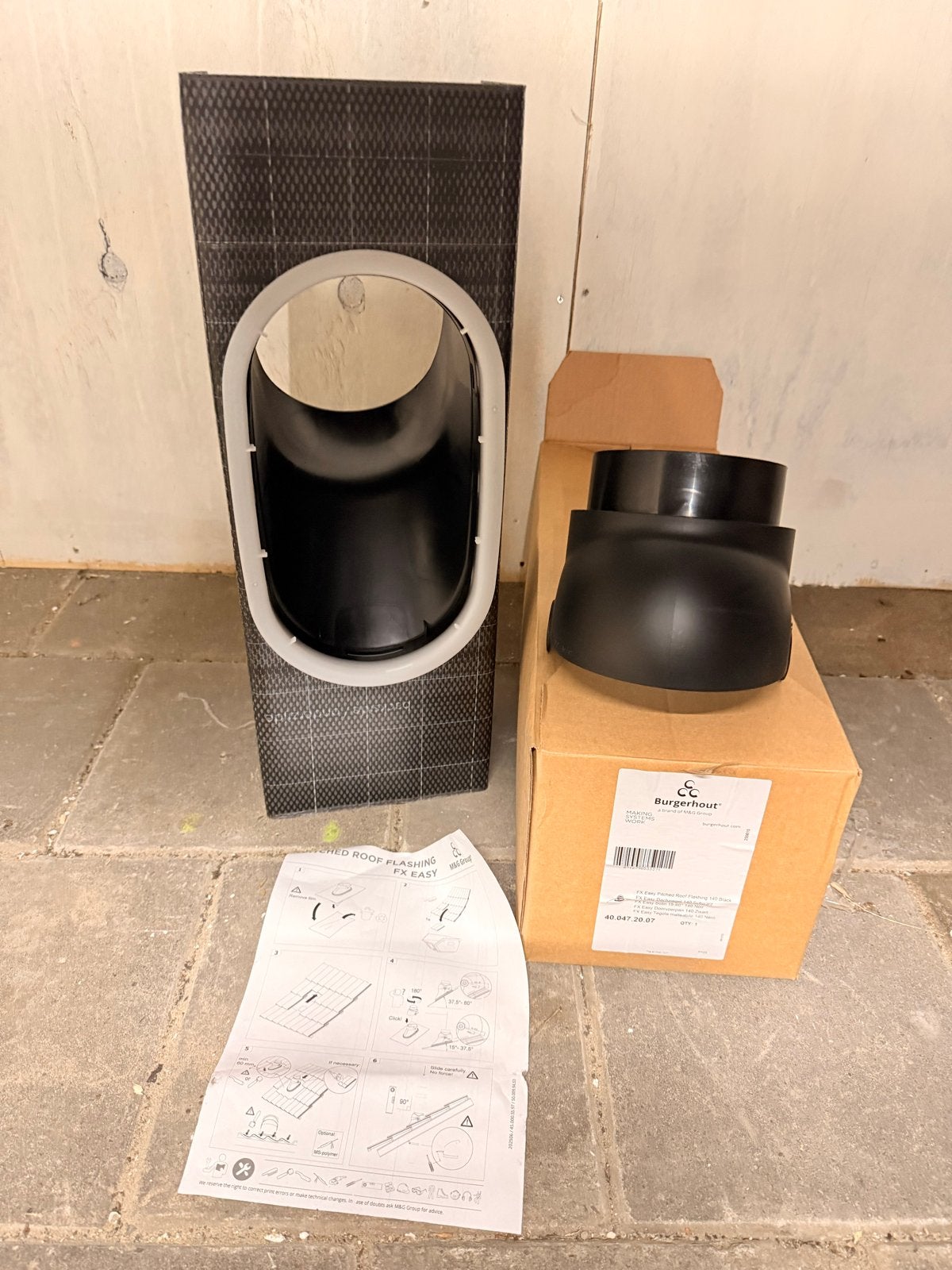 Burgerhout FX Easy Doorvoerpan 140 Zwart - Nieuw, Doe-het-zelf en Verbouw, Kunststof, Zwart, Nieuw, Ophalen of Verzenden