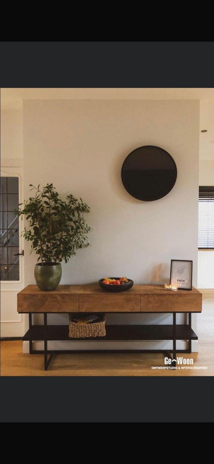 Sidetable goossens hout / zwart, Huis en Inrichting, Ophalen, Zo goed als nieuw, 150 tot 200 cm, 25 tot 50 cm