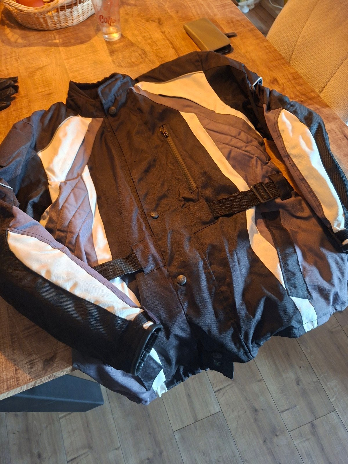 nog nette motorjas met losse voering en rug en arm protector, Ophalen of Verzenden, Tweedehands, Jas | textiel