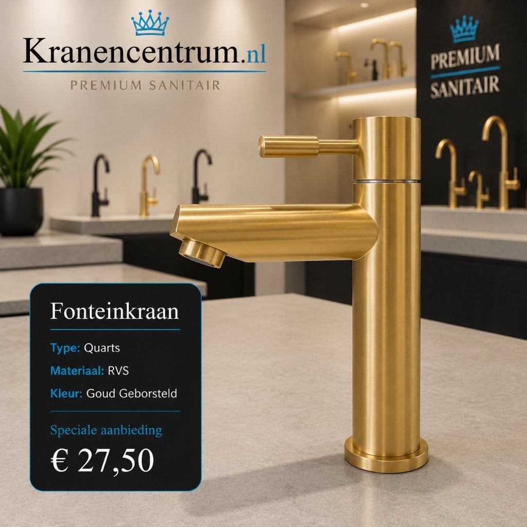 Fonteinkraan Toilet badkamer kraan GOUD geborsteld