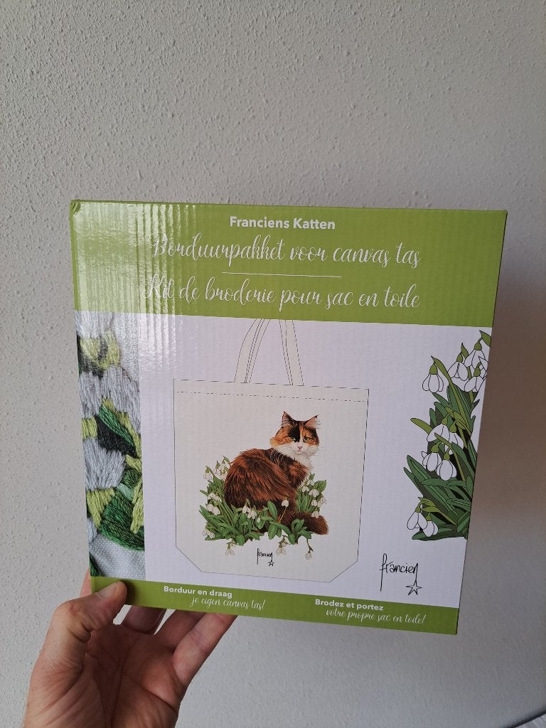 Poes borduurpakket voor Canvas tas 38x42cm 1025, Ophalen of Verzenden, Nieuw, Handborduren, Borduurpakket
