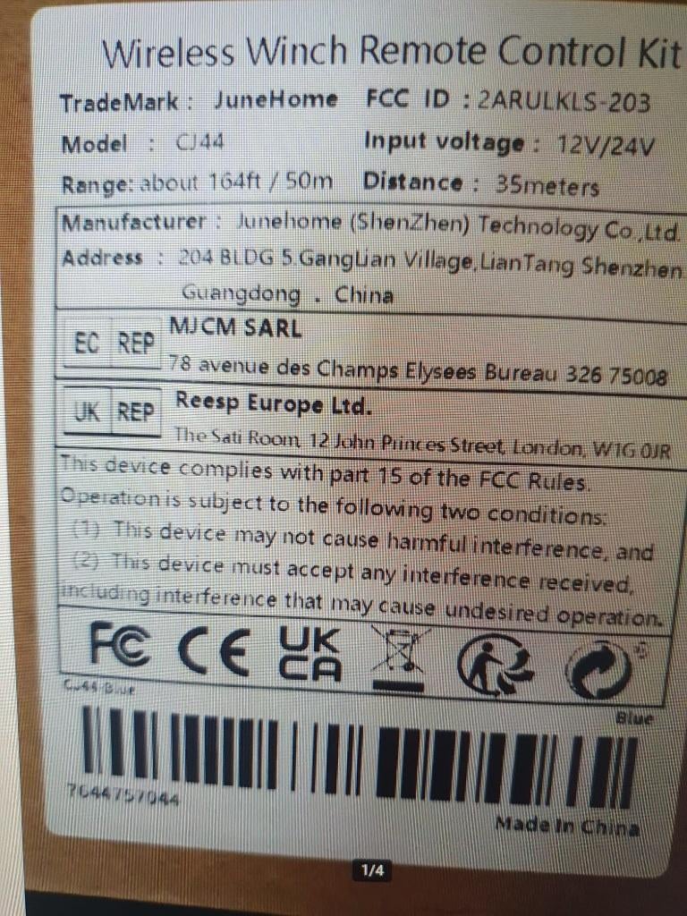 Afstand bediening Lier 12v / 24v, Ophalen of Verzenden, Nieuw