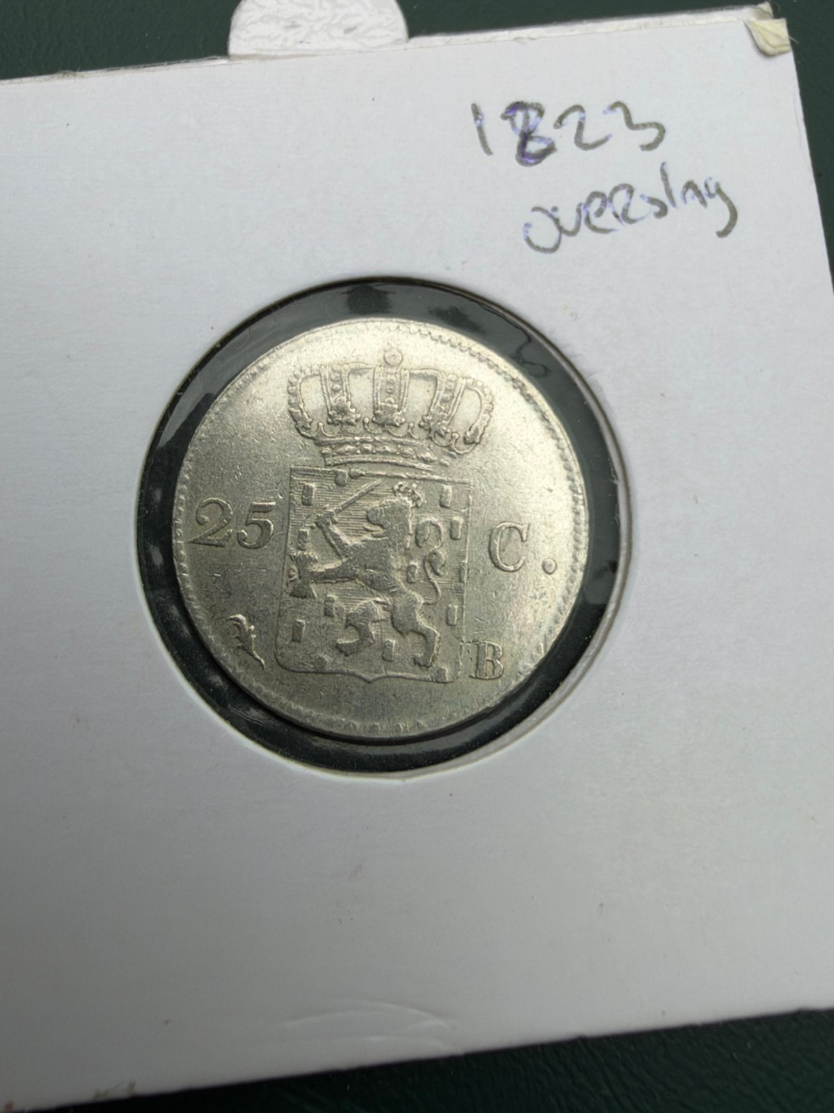 Kwartje Willem 1 1823, Zilver, 25 cent, Ophalen of Verzenden, Koning Willem I