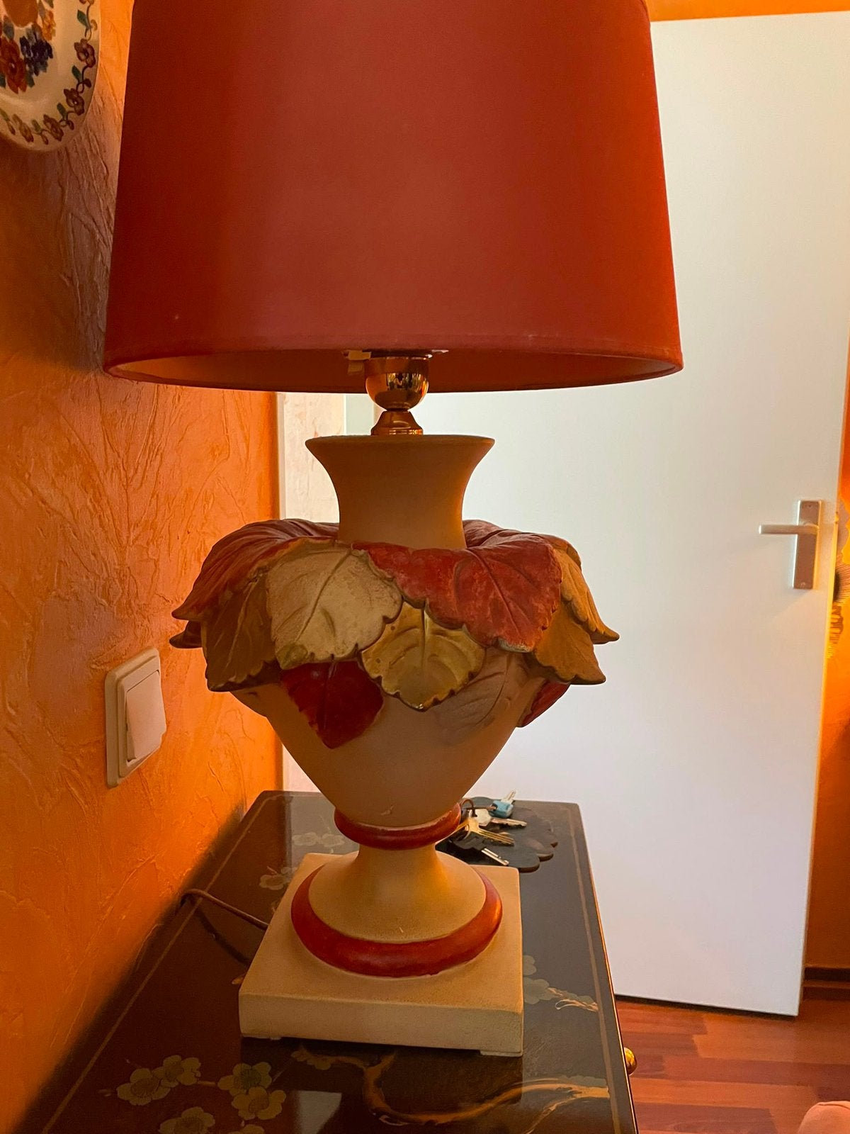 Lamp met bloemen, Rood, Ophalen, Gebruikt