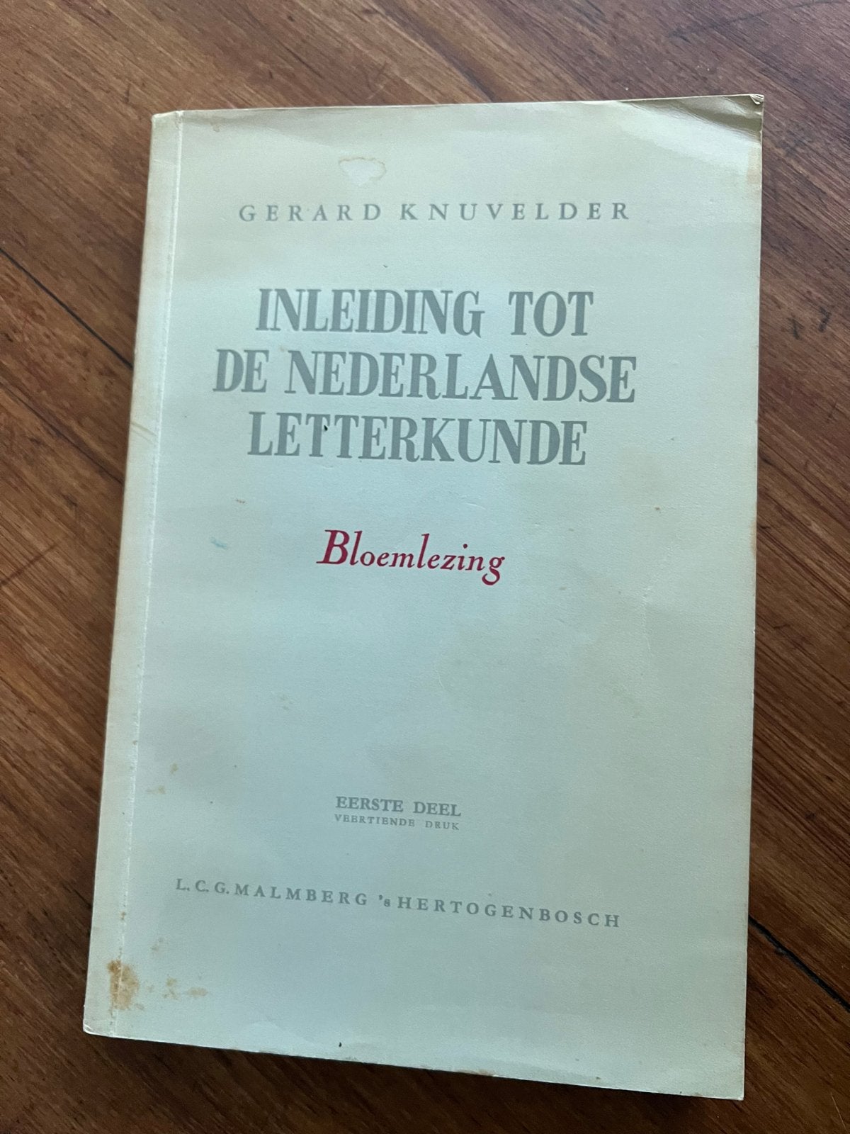 Inleiding tot de Nederlandse Letterkunde - Gerard Knuvelder, Boeken, Ophalen of Verzenden, Gelezen, Nederland
