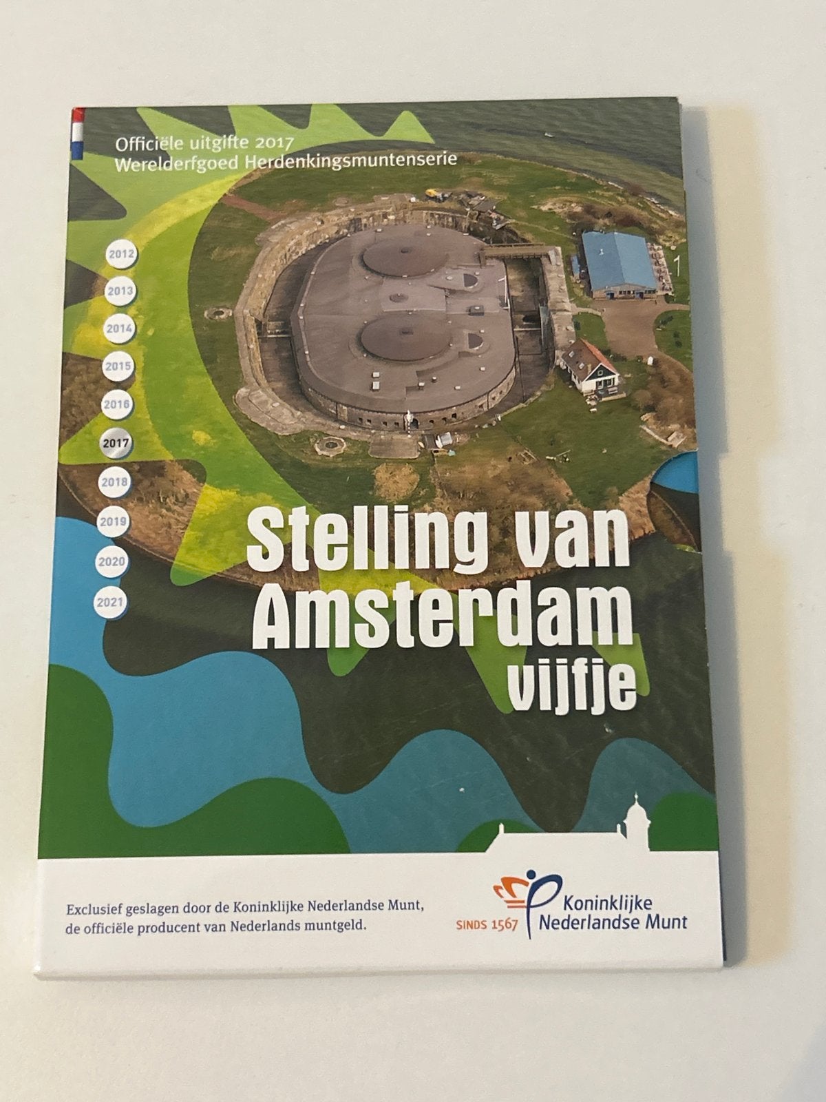 Stelling van Amsterdam Vijfje - Officiële uitgifte 2017, Ophalen of Verzenden, 5 gulden, Losse munt