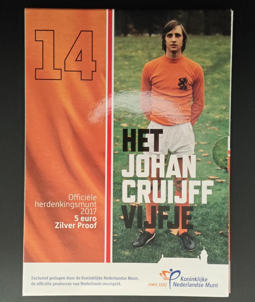2017 Johan Cruijff vijfje zilver proof, Postzegels en Munten, Munten | Nederland, Verzenden, Koningin Beatrix, Zilver, Euro's