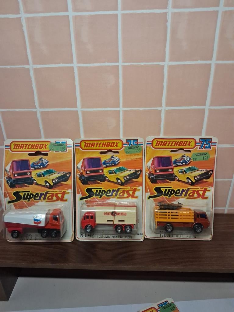 3x Matchbox Superfast 1976, Hobby en Vrije tijd, Modelauto's | 1:43, Ophalen of Verzenden, Gebruikt, Auto, Matchbox