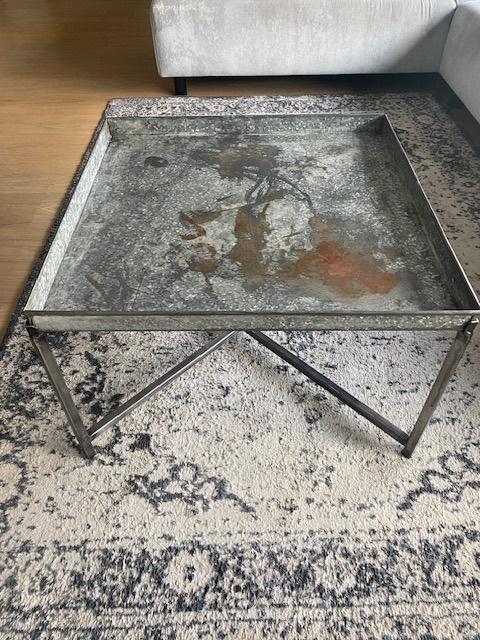 bijzettafel, Huis en Inrichting, Tafels | Bijzettafels, Minder dan 55 cm, Gebruikt, Metaal of Aluminium, Overige vormen