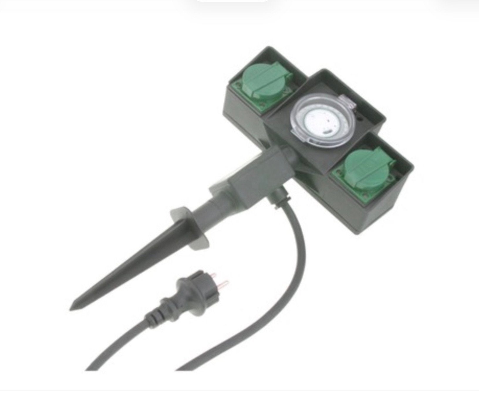 Buitenstopcontact met timer en 5 meter kabel, Doe-het-zelf en Verbouw, Elektra en Kabels, Ophalen, Zo goed als nieuw, Kabel of Snoer