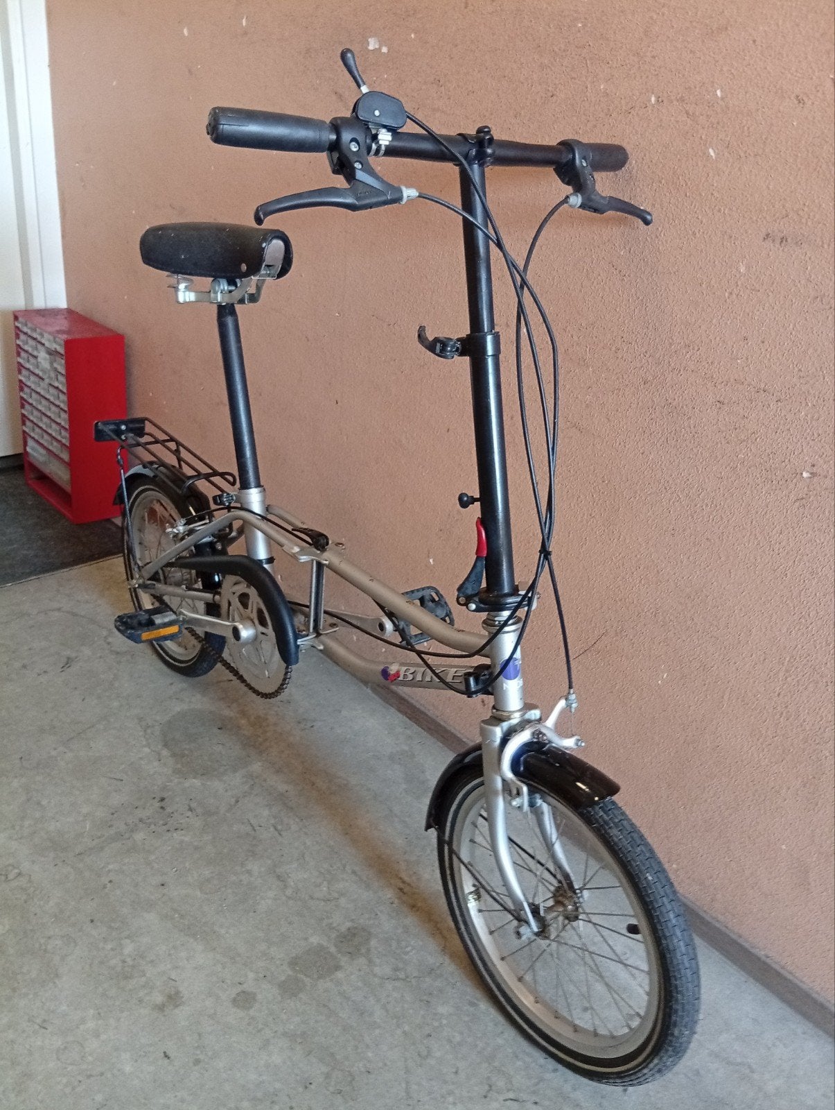 totaal opvouwbare vouwfiets 3 versnelling, Fietsen en Brommers, Fietsen | Vouwfietsen, Gebruikt, Velgrem, 16 tot 18 inch, Versnellingen