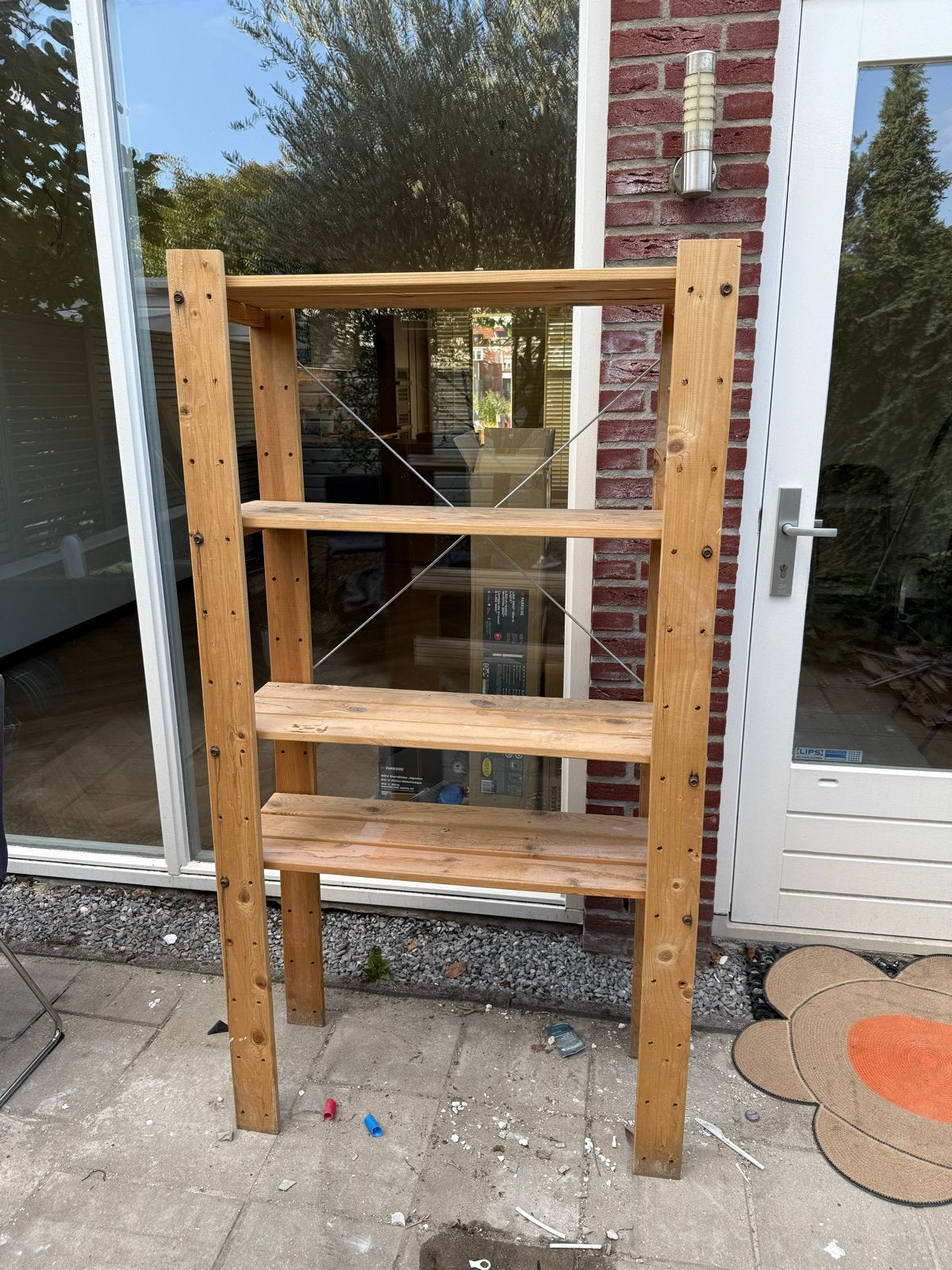 Houten stellage kast - 88x165x36cm, Ophalen, Gebruikt