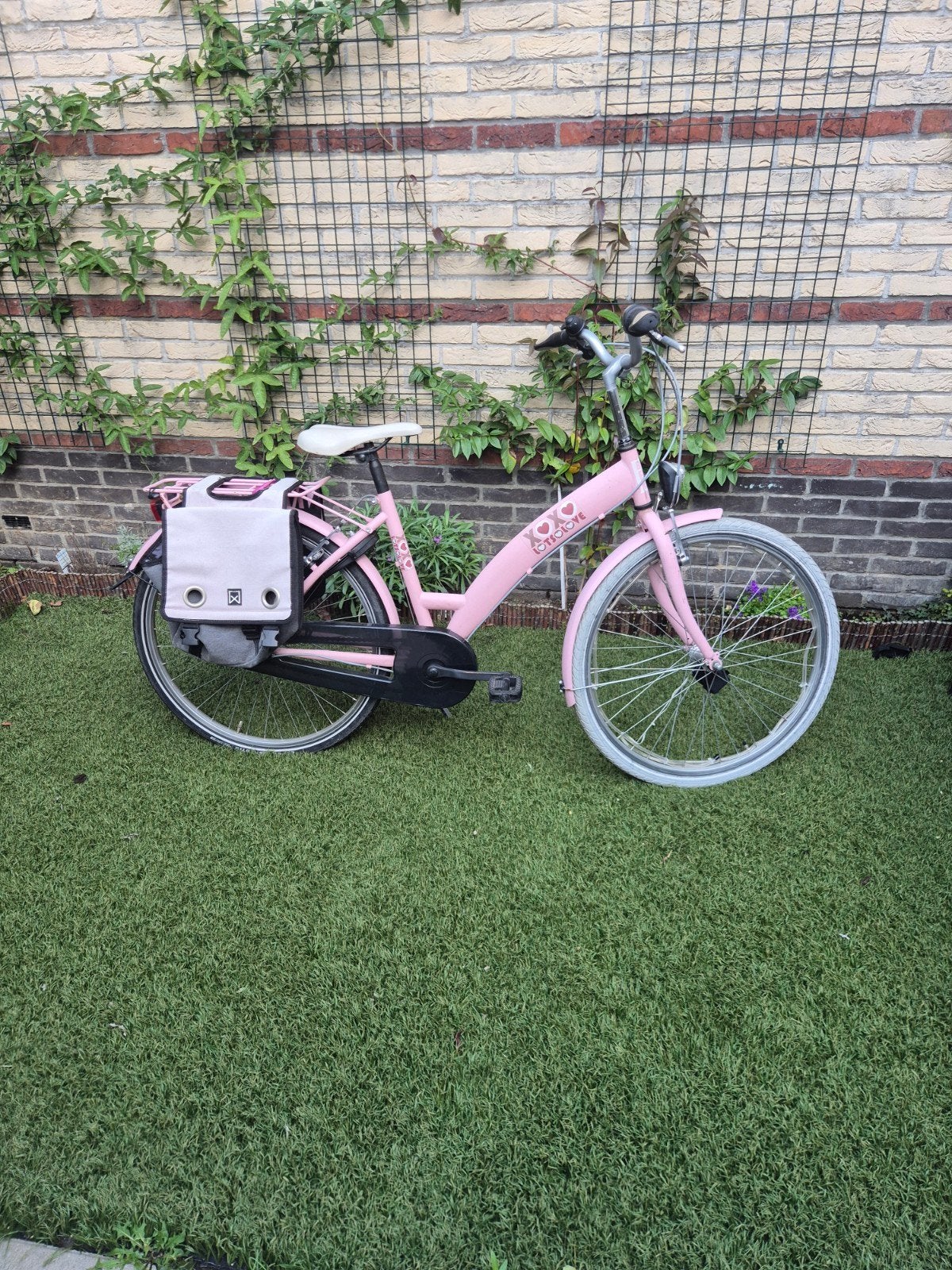 Roze meisjes fiets met handremmen en terugtraprem, Ophalen, Gebruikt, Terugtraprem, Overige merken