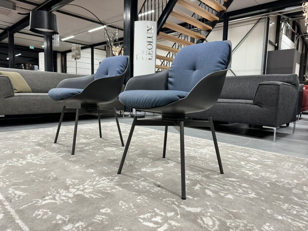 2 Nieuw Rolf Benz 600 Draaistoel stof blauw design stoel, Twee, Blauw, Haiterbacher Str. 104, Nieuw