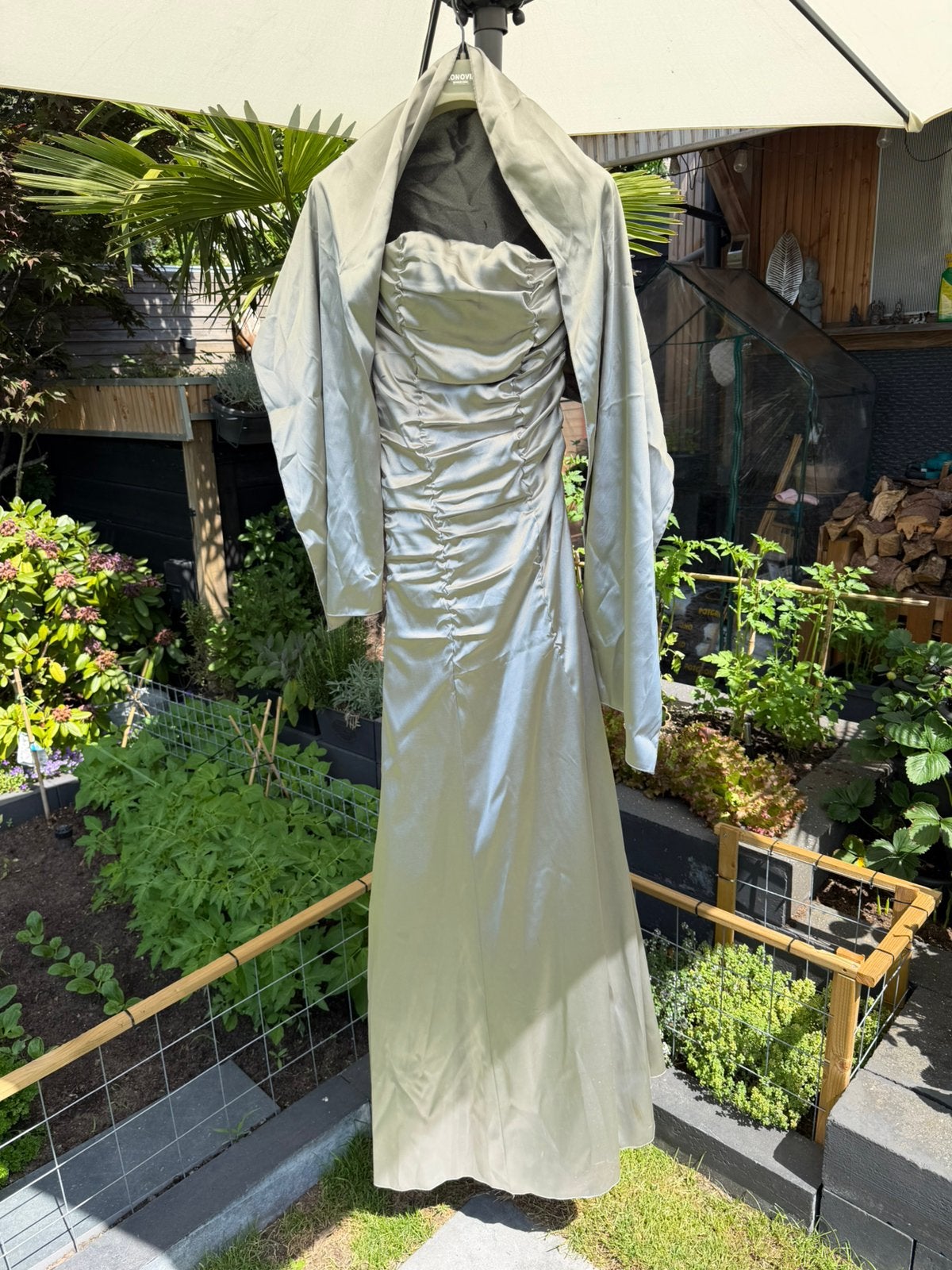 Mooie gala jurk/avondjurk maat 36 met stola, Huwelijk, Ophalen of Verzenden, Zo goed als nieuw, Kleding