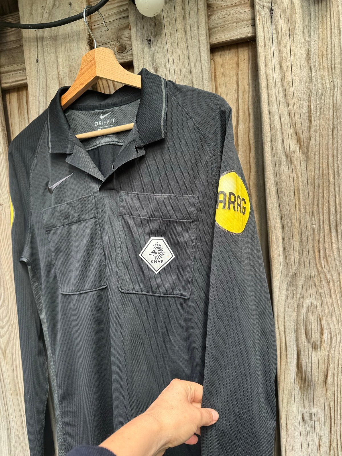 Nike Dry-Fit Scheidsrechter Shirt Maat M - Zeer Goede Staat, Maat 48/50 (M), Zwart, Ophalen of Verzenden, Zo goed als nieuw