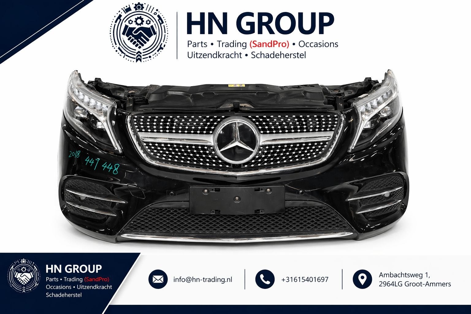 Mercedes-Benz V Class W447 VoorFront Compleet incl Module, Gebruikt, -, Ophalen of Verzenden, Bumper