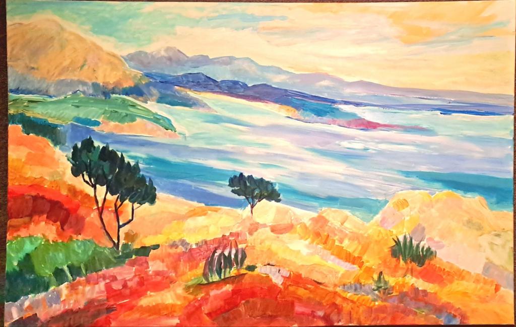 Mediterraan landschap, Ophalen of Verzenden