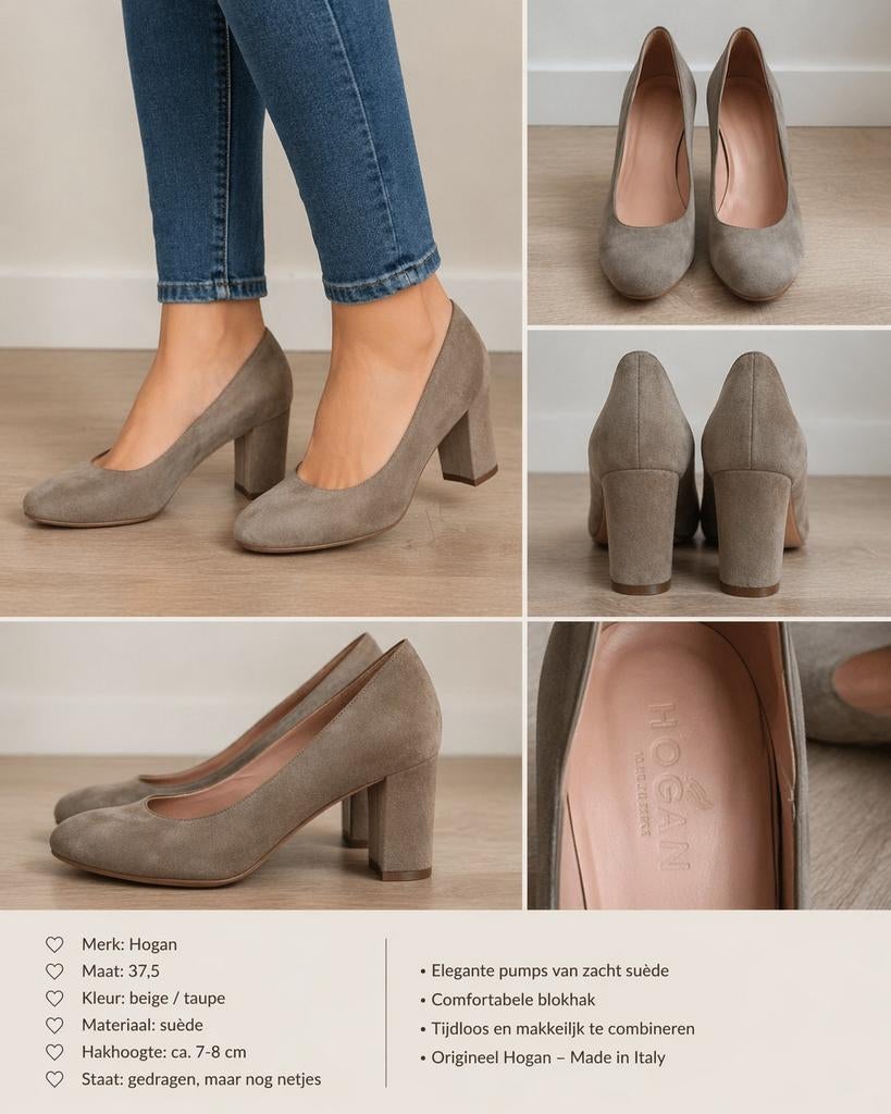 Hogan suède pumps beige/taupe – maat 37,5 – elegante hak, Kleding | Dames, Schoenen, Pumps, Beige, Ophalen of Verzenden, Hogan