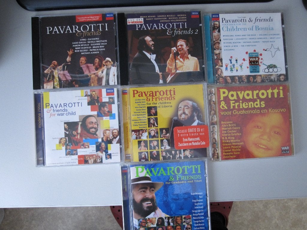 7x Pavarotti & Friends, €1,50 per stuk., Cd's en Dvd's, Ophalen of Verzenden, Zo goed als nieuw