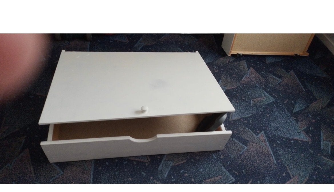 2x Bedlade op wieltjes - Wit - Opslag onder bed, Gebruikt, Wit, Overige maten, Hout
