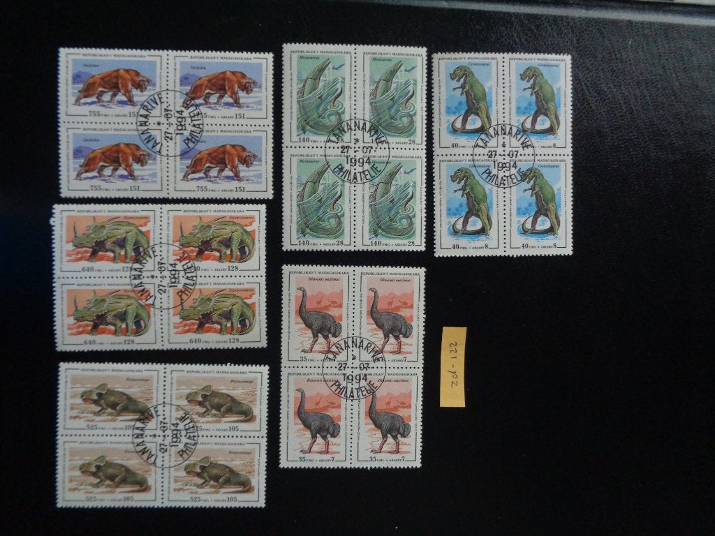 madagascar - blokjes prehistorische dieren 1994 (zd-122), Ophalen of Verzenden, Overige landen, Gestempeld