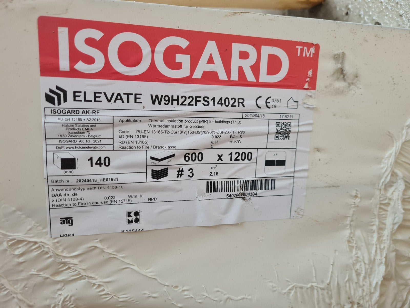 3 pakken PIR isolatieplaten 600x1200x140mm, Ophalen, Dakisolatie, 12 cm of meer, Nieuw