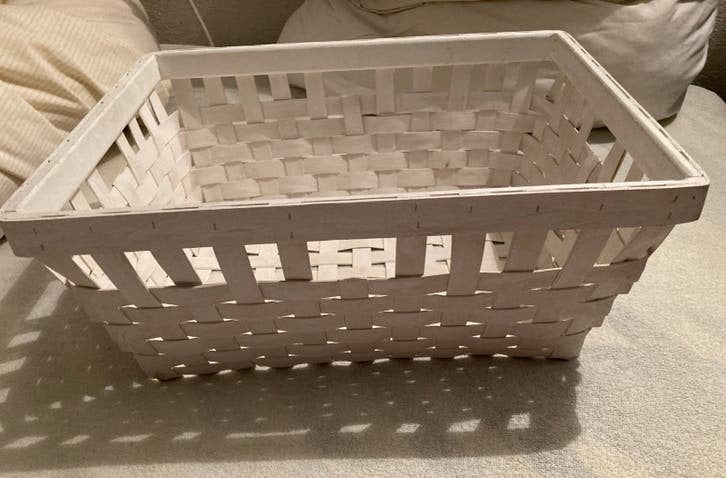 Witte opbergmand van gevlochten materiaal, Overige materialen, Minder dan 50 cm, Gebruikt, Minder dan 50 cm