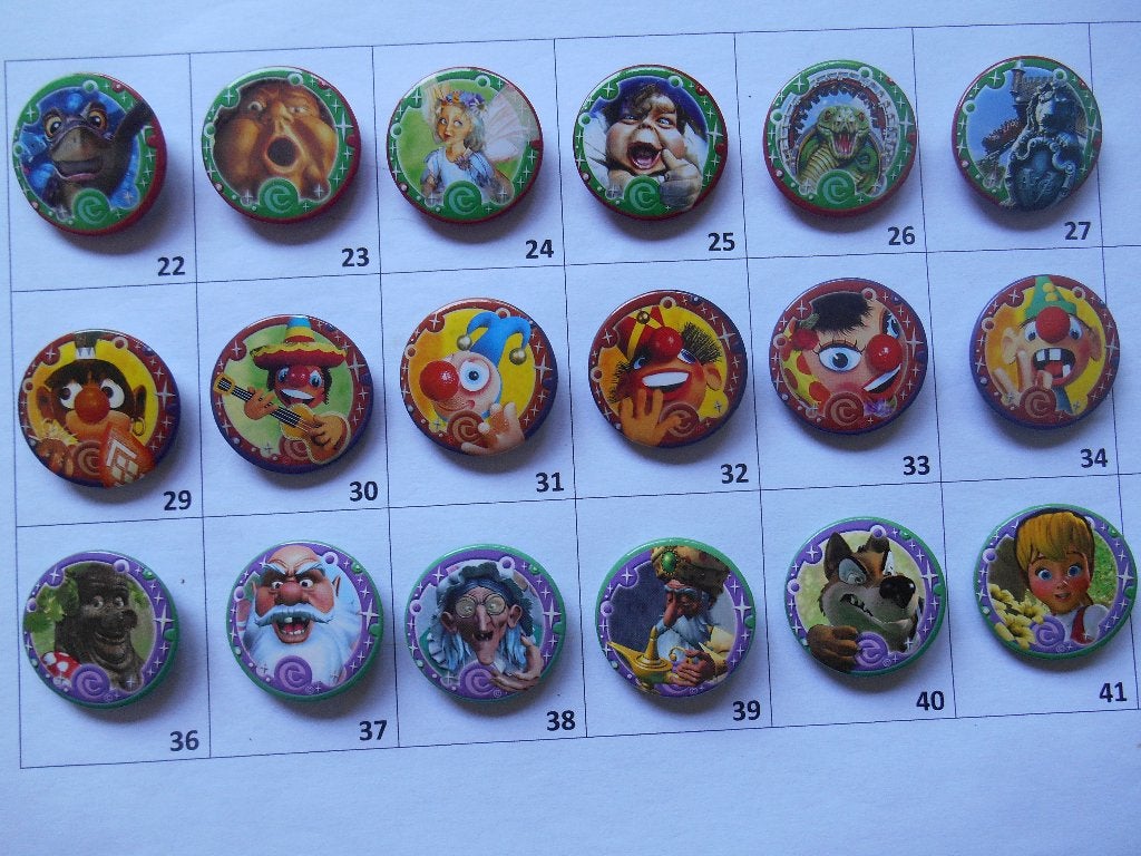 Efteling buttons NOG 35 verschillende 1 euro per stuk, Ophalen of Verzenden, Gebruikt, Overige typen