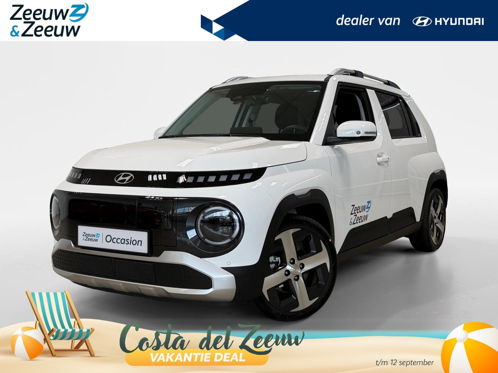 Hyundai INSTER EVOLVE SKY | 49 KWH | OPEN DAK | URBAN STYLE, Stof, 116 pk, Wit, Origineel Nederlands