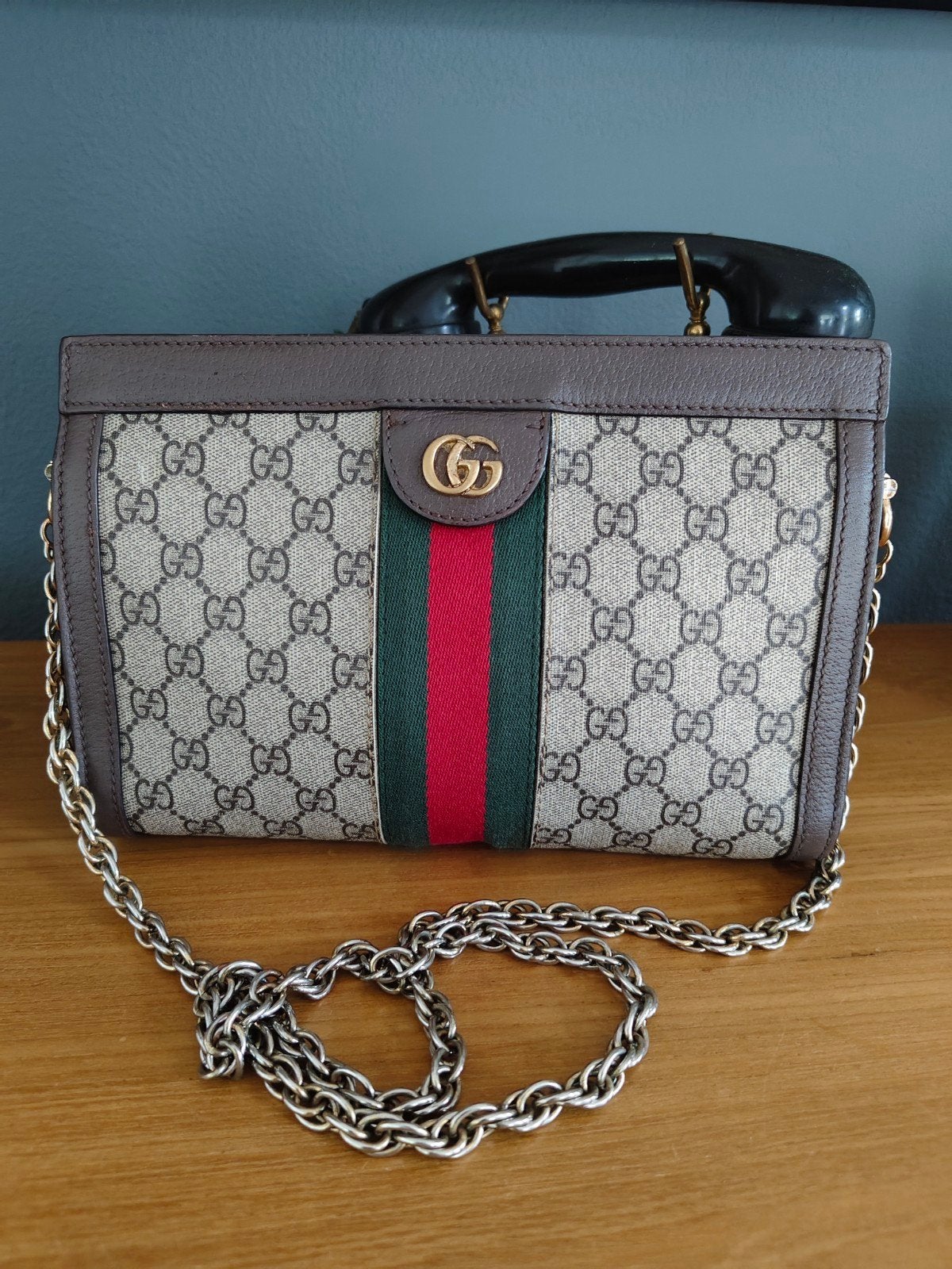 Gucci Ophidia GG Canvas Chain Shoulder, Ophalen of Verzenden, Beige, Schoudertasje