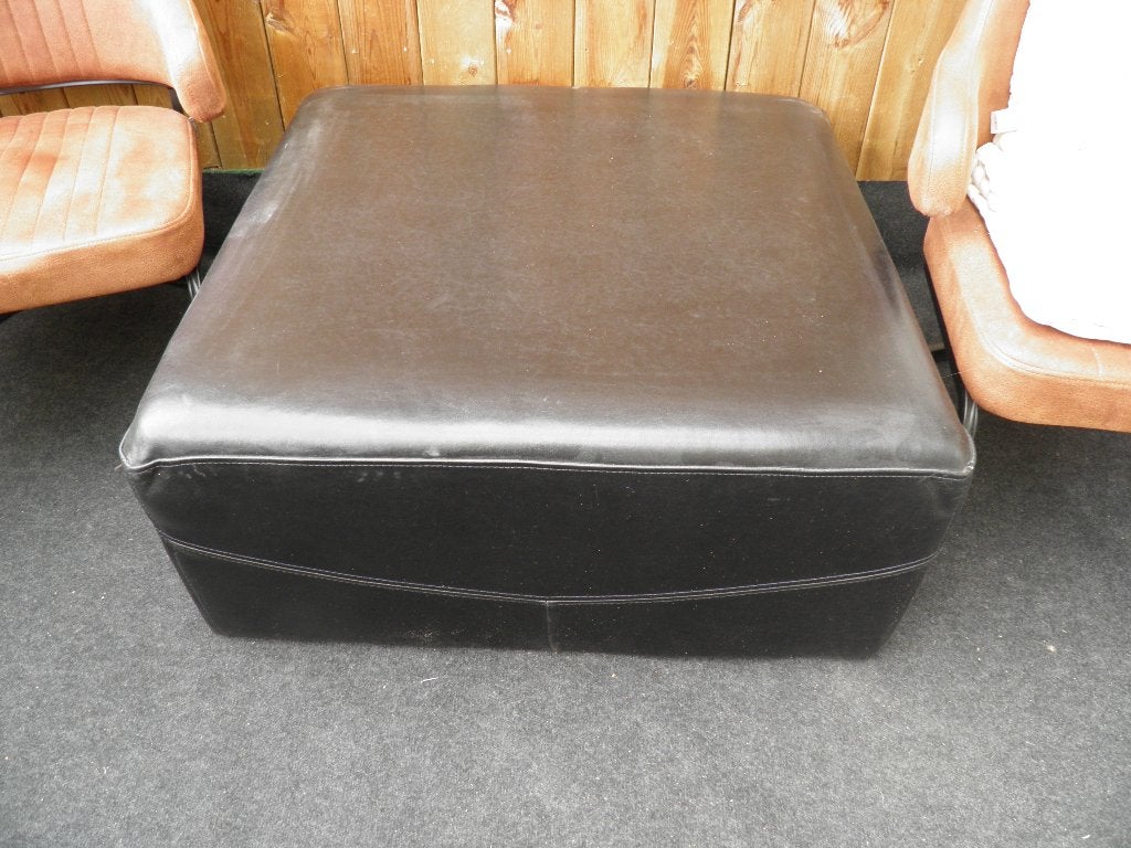 Hocker, Huis en Inrichting, Banken | Voetenbanken en Poefen, Ophalen, Vierkant, Leer, 75 tot 100 cm