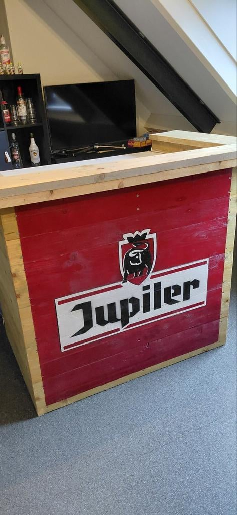 Jupiler bar van steigerhout, exclusief koelkast, Ophalen, Gebruikt