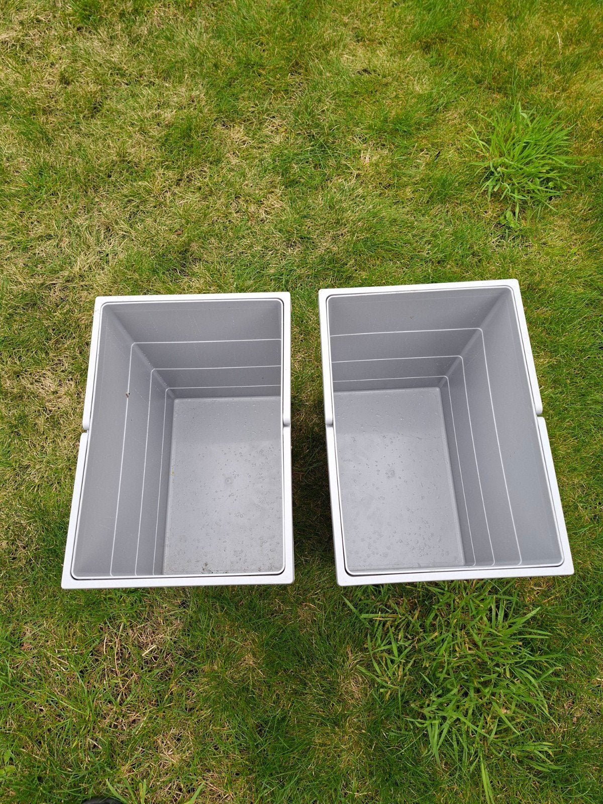 Hailo Afvalemmers - Set van 2 (signaalgrijs RAL 7004), Ophalen, Gebruikt, Bak of Kist, Minder dan 50 cm